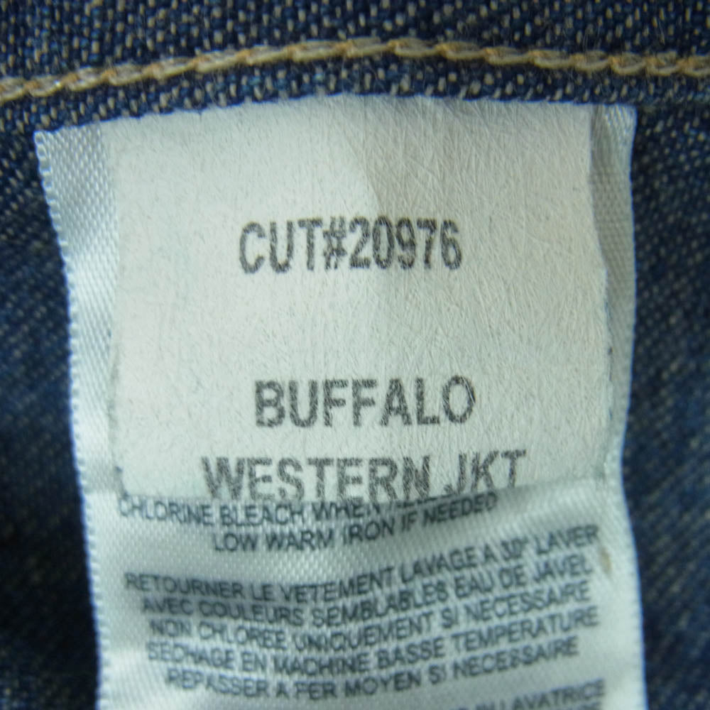 RRL ダブルアールエル USA製 Buffalo Western Jacket shirt ヴィンテージ加工 バッファロー ウエスタン シャツ 長袖 インディゴブルー系 M【美品】【中古】