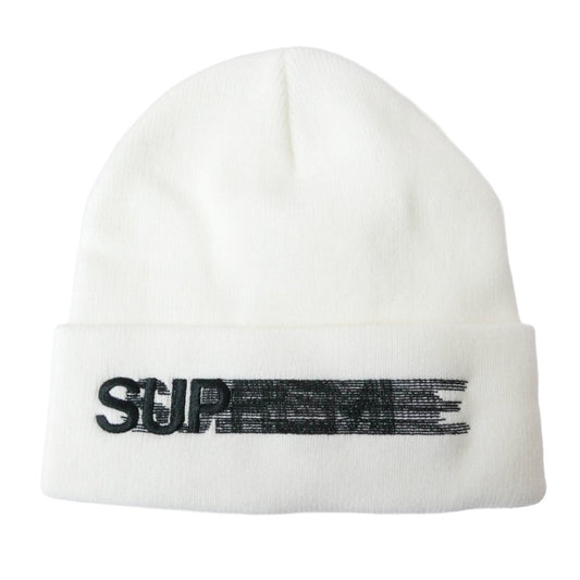 Supreme シュプリーム 23SS Motion Logo Beanie モーションロゴ ビーニー ニットキャップ 帽子 ホワイト系【美品】【中古】