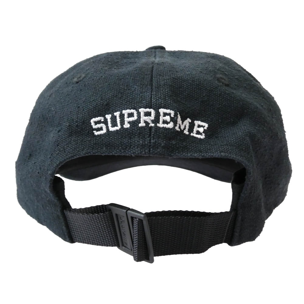 Supreme シュプリーム 18AW Napped Canvas Classic Logo 6-Panel キャンバス クラシックロゴ 6パネル キャップ 帽子 ブラック系【中古】