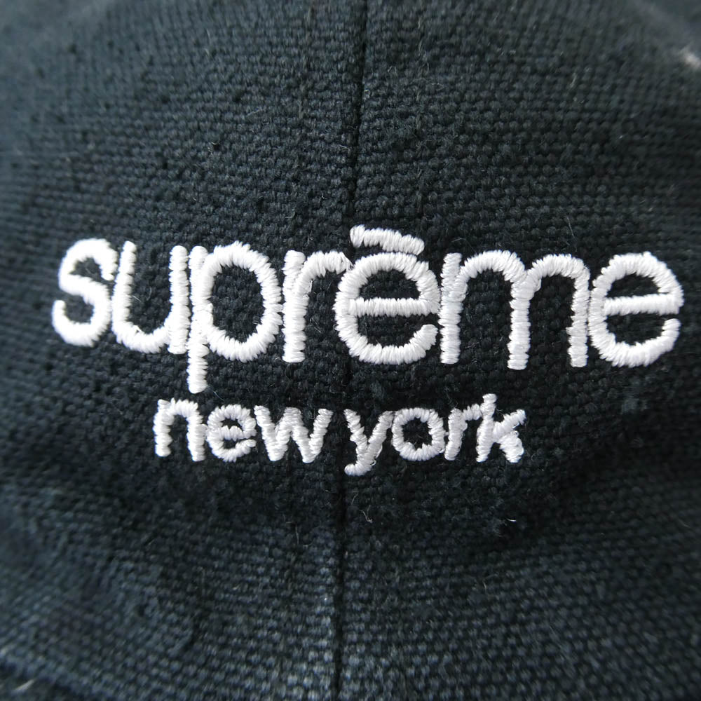 Supreme シュプリーム 18AW Napped Canvas Classic Logo 6-Panel キャンバス クラシックロゴ 6パネル キャップ 帽子 ブラック系【中古】