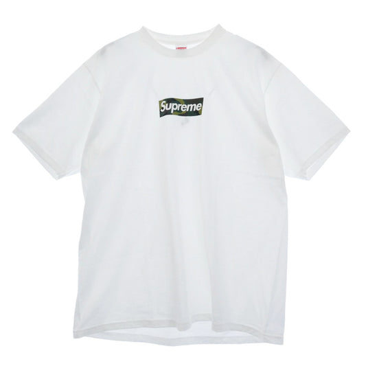 Supreme シュプリーム 23AW Box Logo Tee カモフラ柄ボックスロゴ 半袖 Tシャツ ホワイト系 XL【極上美品】【中古】