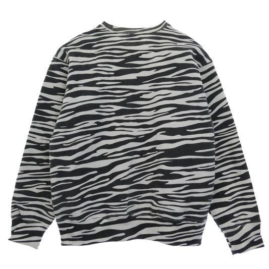 Supreme シュプリーム 22AW Box Logo Crewneck Zebra ゼブラ柄 ボックスロゴ クルーネック スウェット ブラック系 ホワイト系 M【中古】