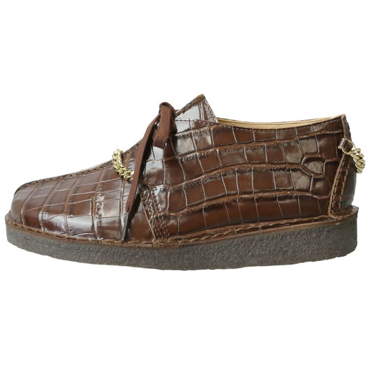 Supreme シュプリーム 24AW Clarks MARTINE ROSE Desert Trek クロコ型押し デザート シューズ ブラウン系 US8 1/2【新古品】【未使用】【中古】