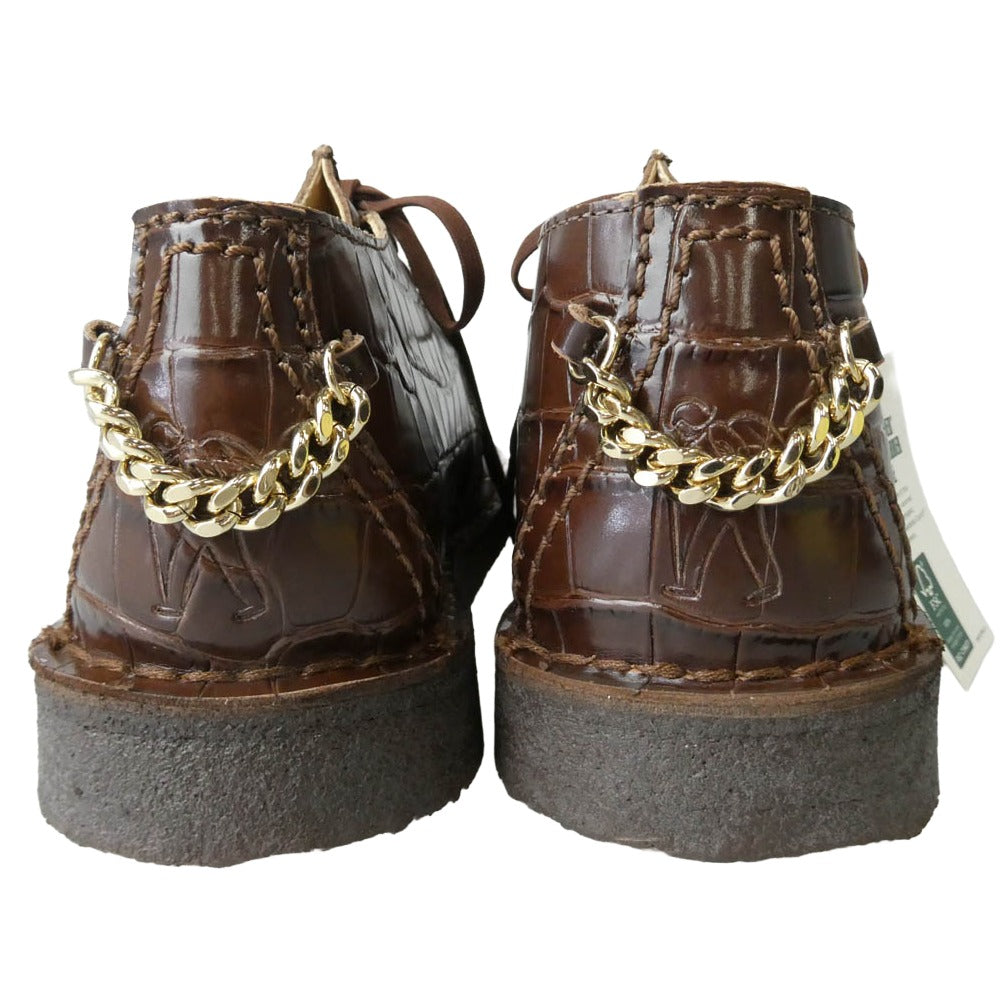 Supreme シュプリーム 24AW Clarks MARTINE ROSE Desert Trek クロコ型押し デザート シューズ ブラウン系 US8 1/2【新古品】【未使用】【中古】