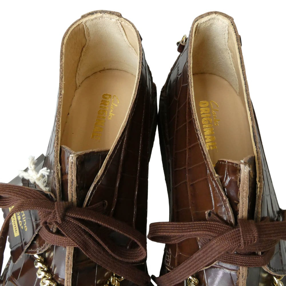 Supreme シュプリーム 24AW Clarks MARTINE ROSE Desert Trek クロコ型押し デザート シューズ ブラウン系 US8 1/2【新古品】【未使用】【中古】