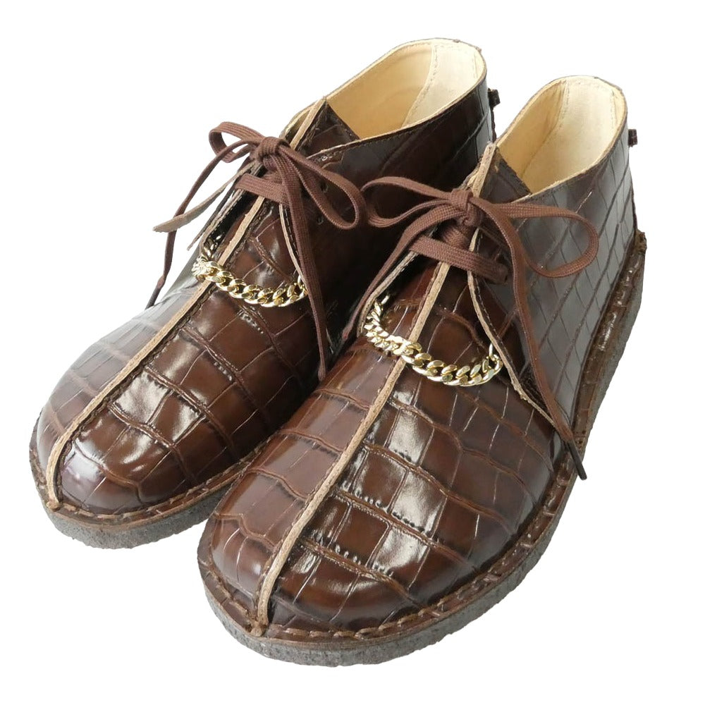 Supreme シュプリーム 24AW Clarks MARTINE ROSE Desert Trek クロコ型押し デザート シューズ ブラウン系 US10【新古品】【未使用】【中古】