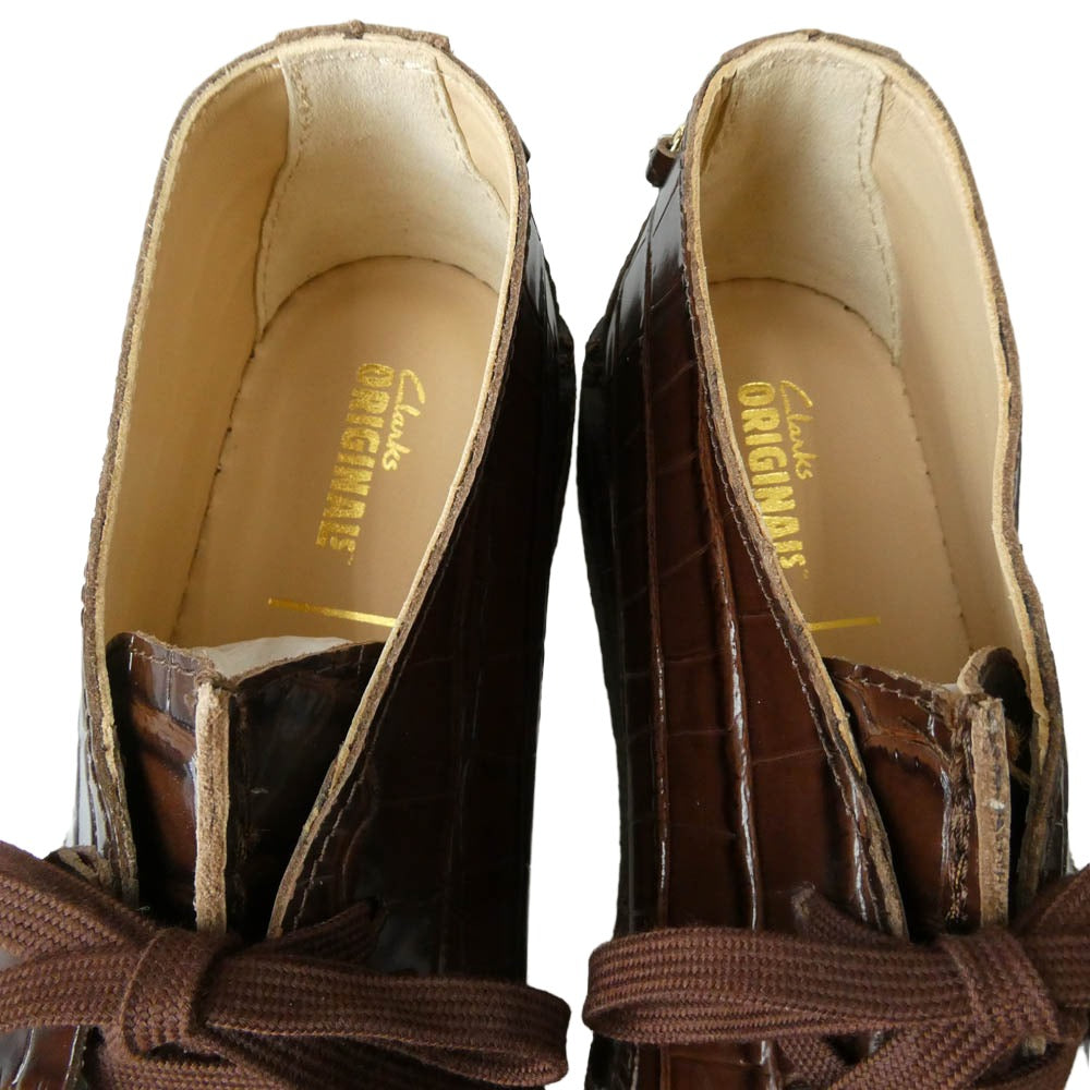 Supreme シュプリーム 24AW Clarks MARTINE ROSE Desert Trek クロコ型押し デザート シューズ ブラウン系 US10【新古品】【未使用】【中古】