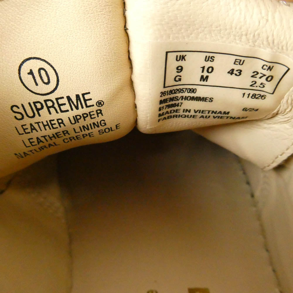Supreme シュプリーム 24AW Clarks MARTINE ROSE Desert Trek クロコ型押し デザート シューズ ブラウン系 US10【新古品】【未使用】【中古】