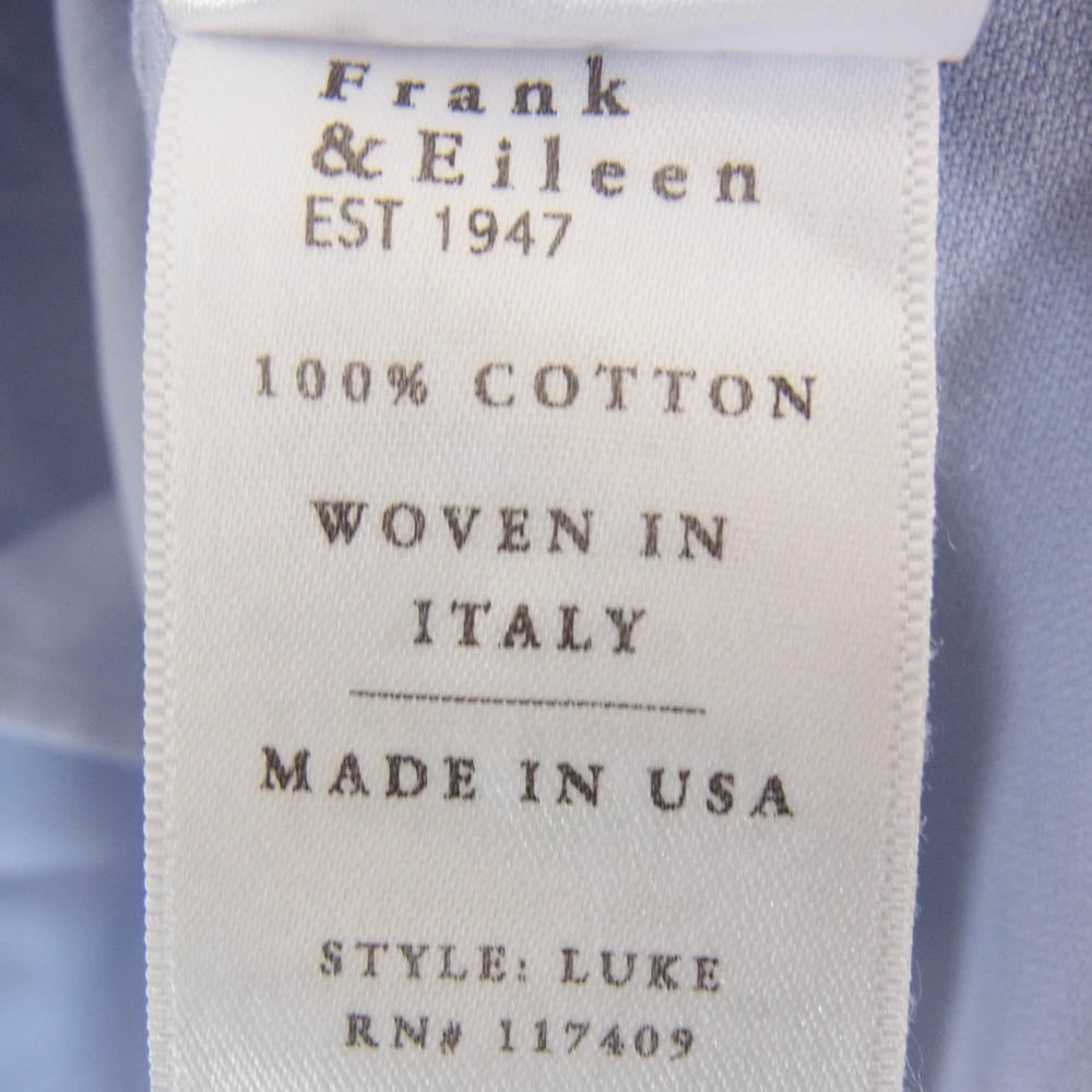 Frank&Eileen フランクアンドアイリーン 3520700146 Ron Herman別注 LUKE L/S SHIRT コットン 長袖シャツ ブルー系 M【中古】