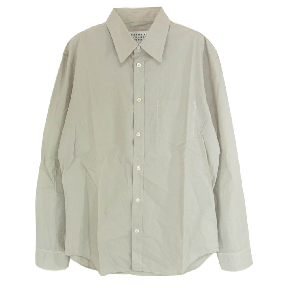 MAISON MARGIELA メゾンマルジェラ 20AW S50DL0393 S39545 10ライン SLIM FIT POPLIN SHIRT ガーメントダイ コットンポプリン スリム 長袖シャツ グレー系 39【中古】