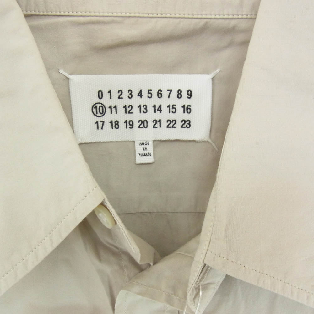 MAISON MARGIELA メゾンマルジェラ 20AW S50DL0393 S39545 10ライン SLIM FIT POPLIN SHIRT ガーメントダイ コットンポプリン スリム 長袖シャツ グレー系 39【中古】