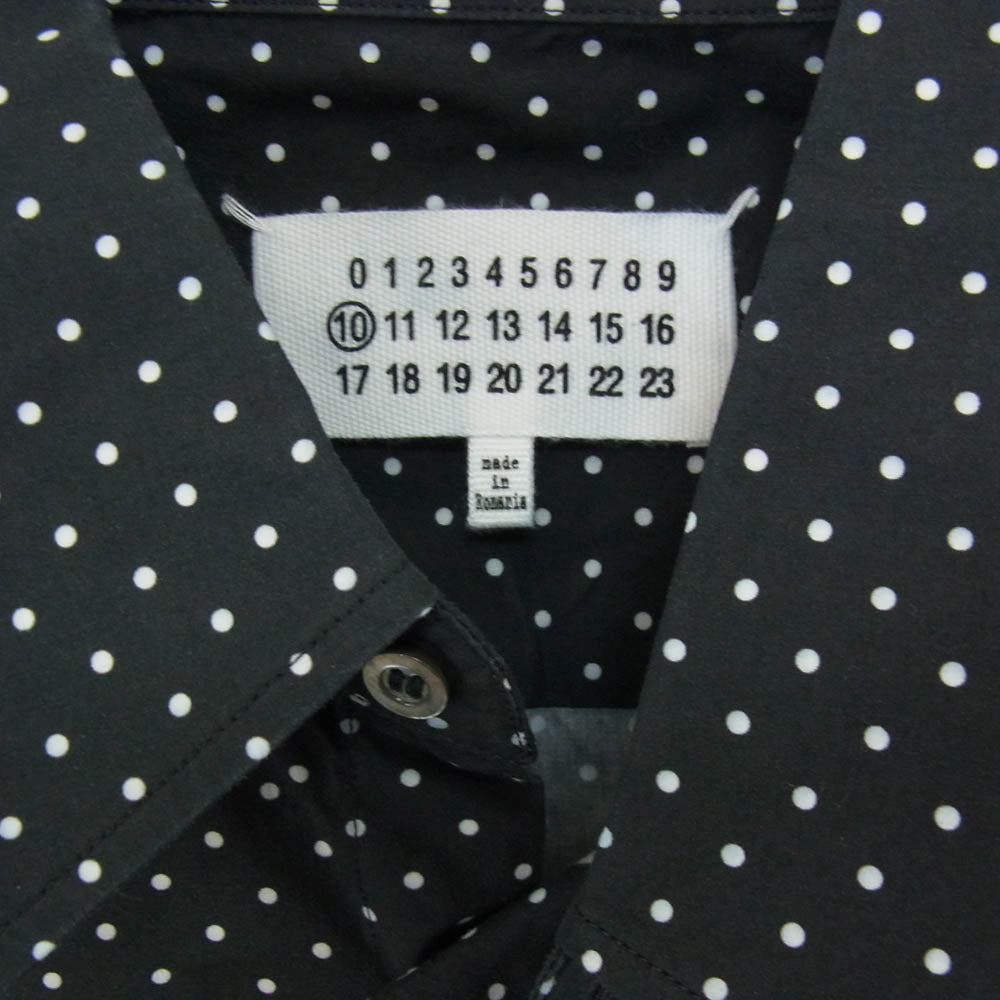 MAISON MARGIELA メゾンマルジェラ 19AW S30DL0442 S52359 ポルカドット コットン ポケット 長袖シャツ ブラック系 40【中古】