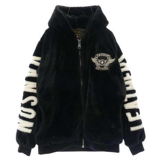 VANSON バンソン ファー ZIP ジャケット パーカー ブラック系 M【中古】