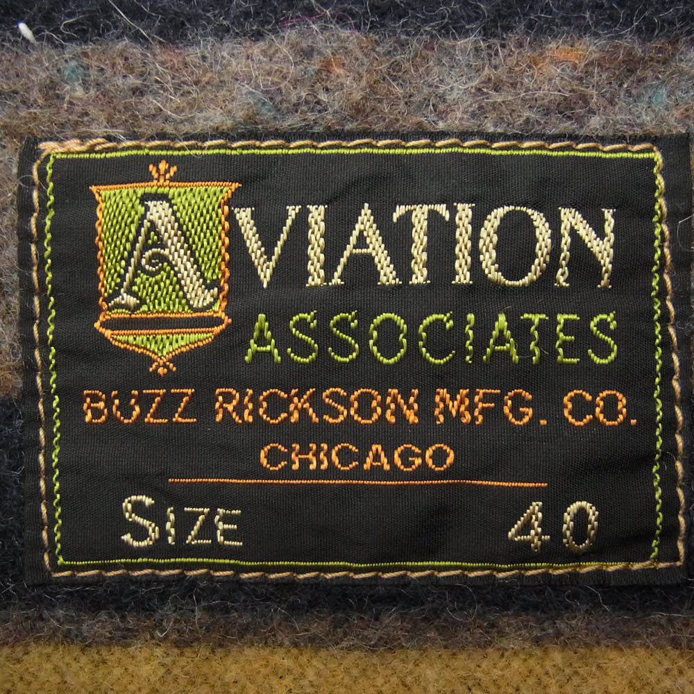 Buzz Rickson's バズリクソンズ BR15770 AVIATION ASSOCIATES ARMY WORKING JACKET TROY BLANKET LINED ブランケットライナー アーミー ワーク ジャケット カーキ系 40【中古】