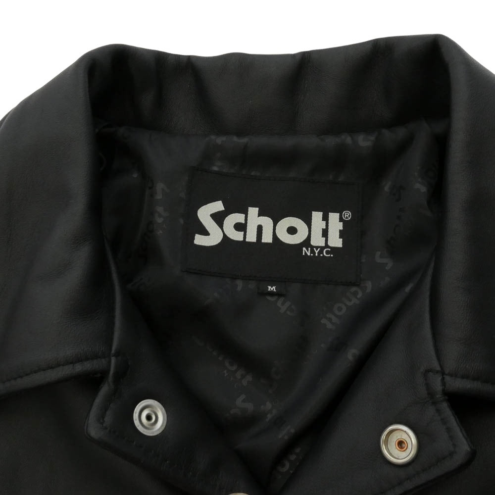 schott ショット 3121026 SHEEP COACH JKT シープスキン レザー コーチジャケット ブラック系 M【中古】