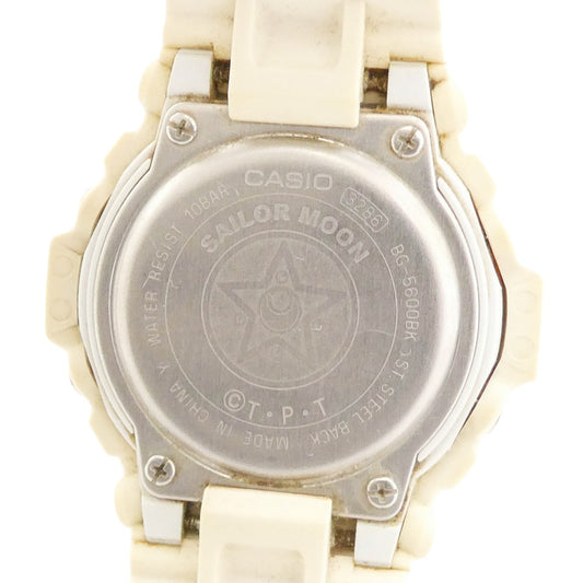 CASIO カシオ × 美少女戦士セーラームーン Baby-G ベビーG デジタル 腕時計 ウォッチ オフホワイト系【中古】