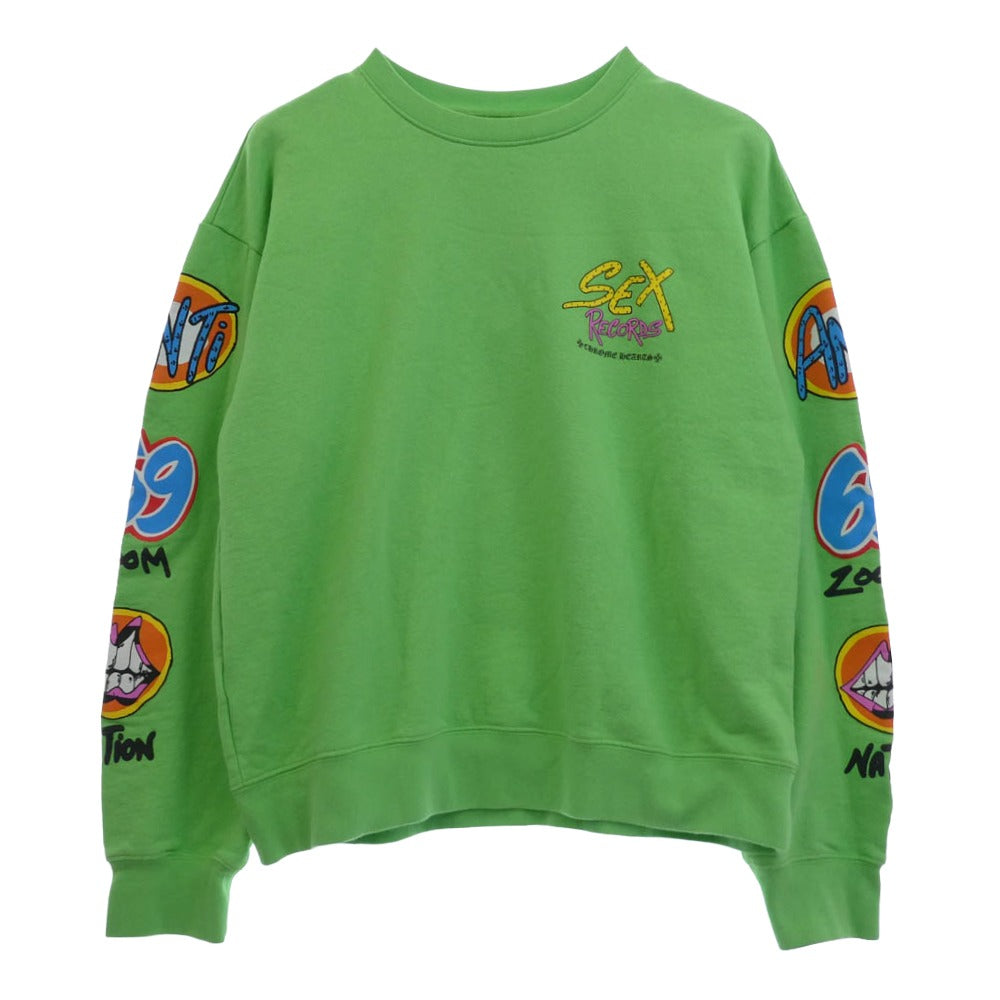 CHROME HEARTS クロムハーツ（原本無） × MATTY BOY SEX RECORDS マッティボーイ セックスレコード スウェット トレーナー グリーン系 XL【中古】
