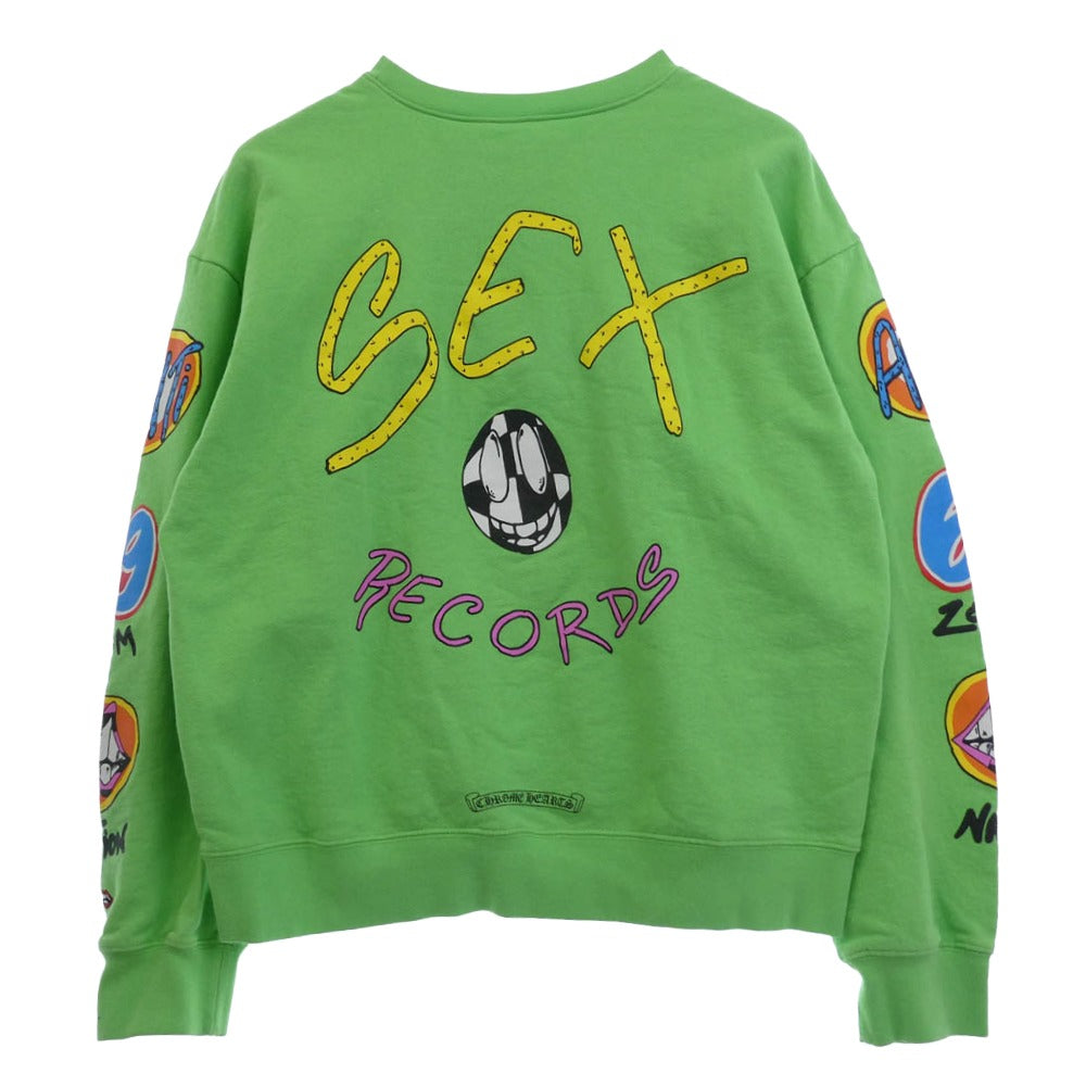 CHROME HEARTS クロムハーツ（原本無） × MATTY BOY SEX RECORDS マッティボーイ セックスレコード スウェット トレーナー グリーン系 XL【中古】