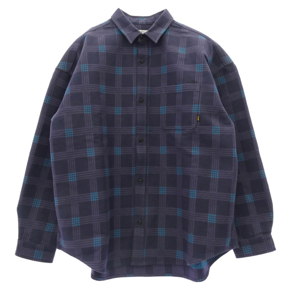 CALEE キャリー CL-24AW032 BOX CHECK DROP SH ボックス チェック ドロップ シャツ パープル系 XL【中古】