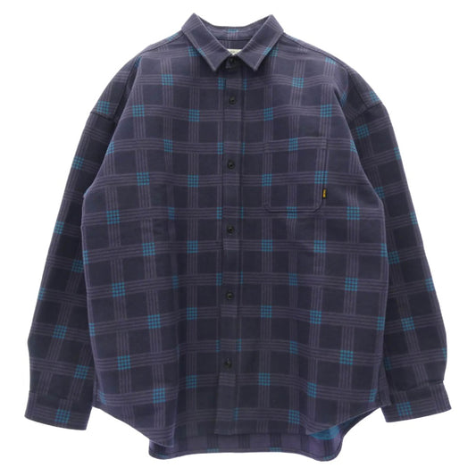 CALEE キャリー CL-24AW032 BOX CHECK DROP SH ボックス チェック ドロップ シャツ パープル系 XL【中古】