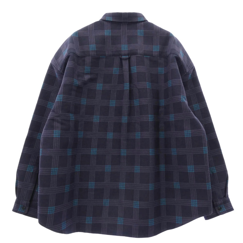 CALEE キャリー CL-24AW032 BOX CHECK DROP SH ボックス チェック ドロップ シャツ パープル系 XL【中古】