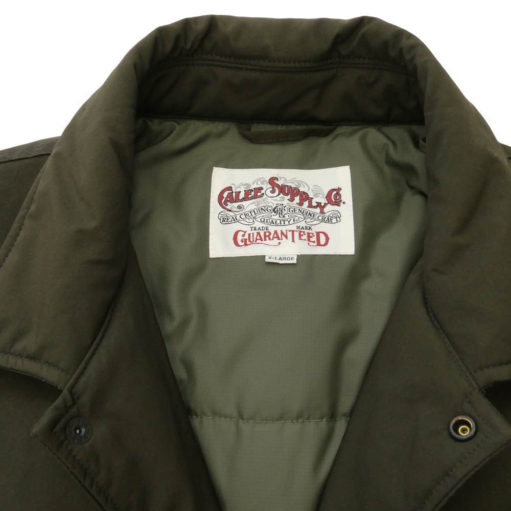 CALEE キャリー MILL CLOTH PADDED JACKET ミル クロス パデッド ジャケット カーキ系 XL【中古】