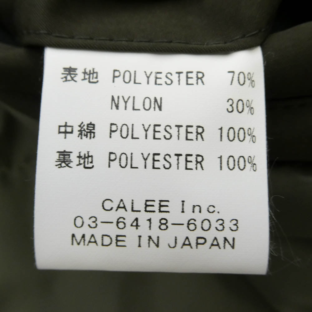 CALEE キャリー MILL CLOTH PADDED JACKET ミル クロス パデッド ジャケット カーキ系 XL【中古】