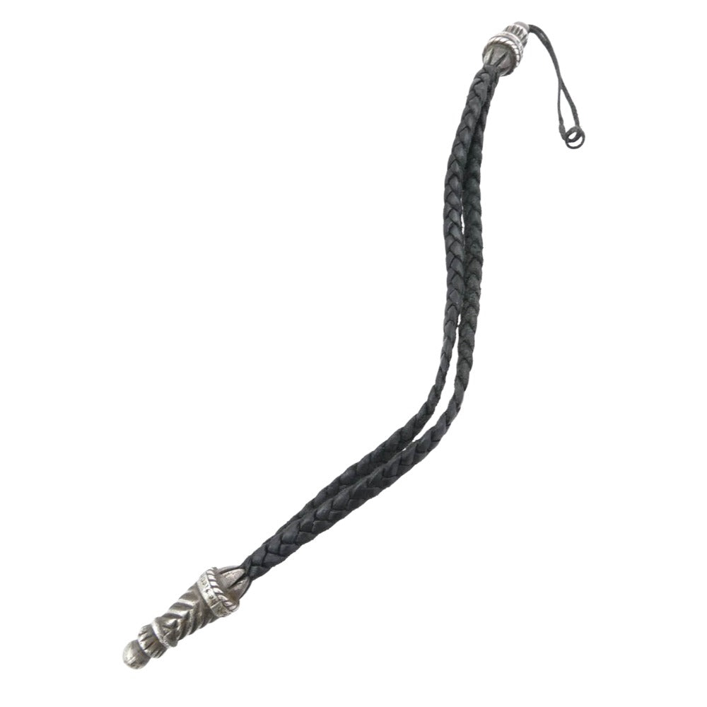 CHROME HEARTS クロムハーツ（原本無） PHONE STRAP ラージ ボロチップ レザーブレイド 携帯 ストラップ シルバー系 ブラック系【中古】