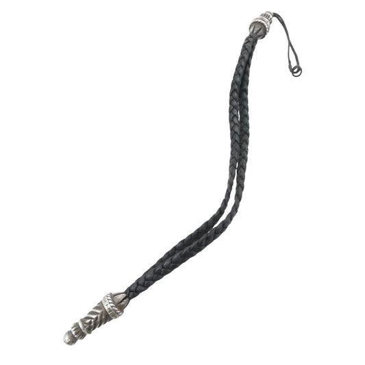 CHROME HEARTS クロムハーツ（原本無） PHONE STRAP ラージ ボロチップ レザーブレイド 携帯 ストラップ シルバー系 ブラック系【中古】