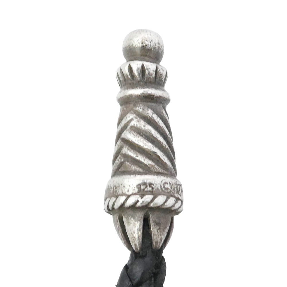 CHROME HEARTS クロムハーツ（原本無） PHONE STRAP ラージ ボロチップ レザーブレイド 携帯 ストラップ シルバー系 ブラック系【中古】