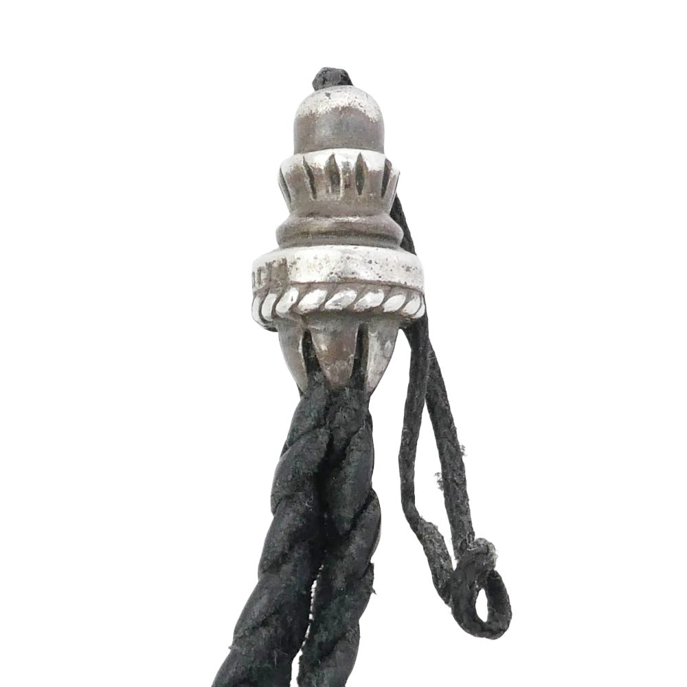 CHROME HEARTS クロムハーツ（原本無） PHONE STRAP ラージ ボロチップ レザーブレイド 携帯 ストラップ シルバー系 ブラック系【中古】