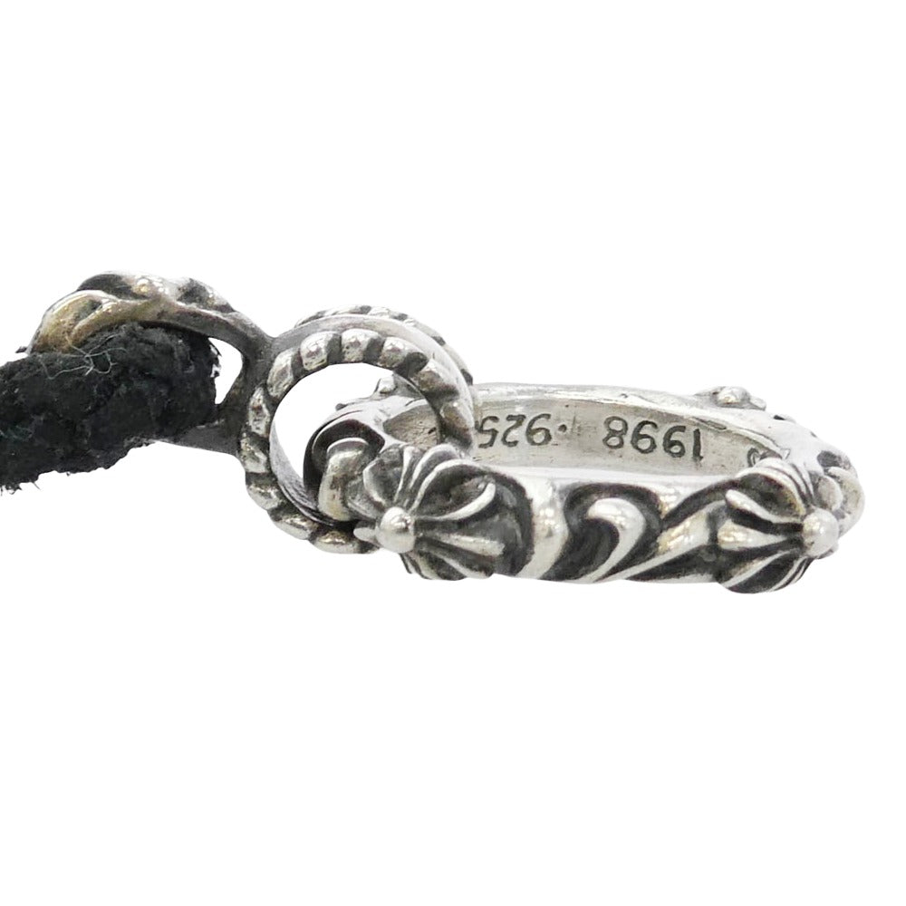 CHROME HEARTS クロムハーツ（原本無） EWLP SBT アイウェアループ SBTバンド Wレザー ブレード シルバー ネックレス ブラック系 シルバー系【中古】