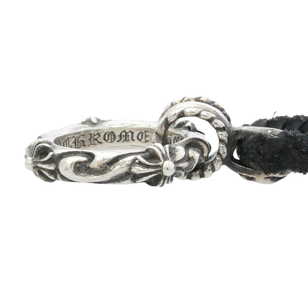 CHROME HEARTS クロムハーツ（原本無） EWLP SBT アイウェアループ SBTバンド Wレザー ブレード シルバー ネックレス ブラック系 シルバー系【中古】