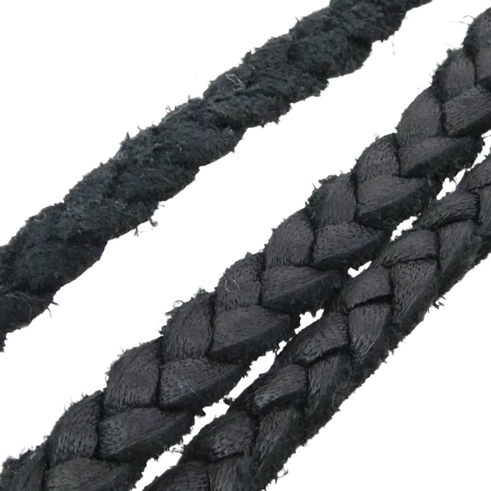 CHROME HEARTS クロムハーツ（原本無） EWLP SBT アイウェアループ SBTバンド Wレザー ブレード シルバー ネックレス ブラック系 シルバー系【中古】