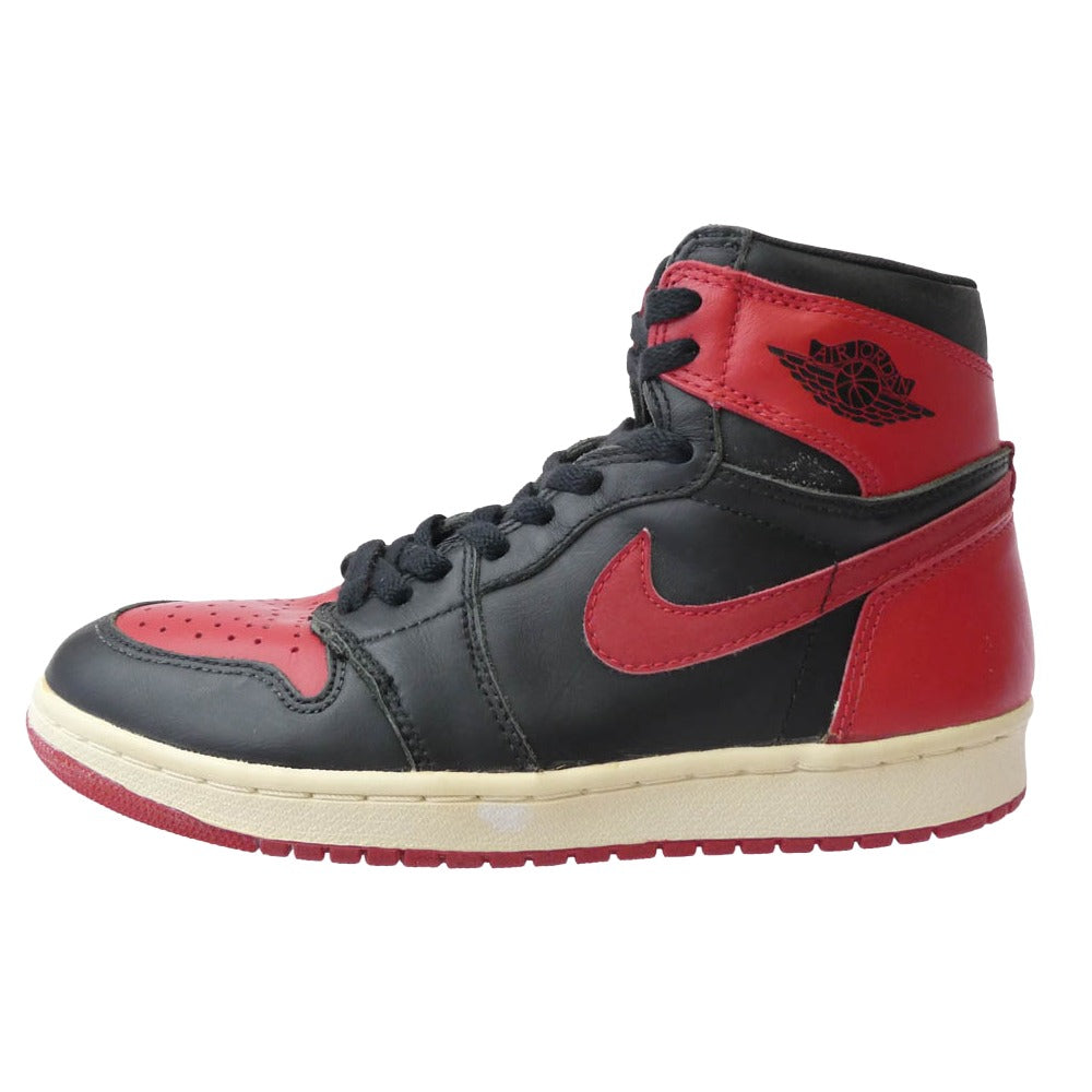 NIKE ナイキ 130207-061 94年製 AIR JORDAN 1 HIGH Bred AJ1 エアジョーダン ハイ ブレッド ハイカット スニーカー ブラック系 レッド系 27cm【中古】
