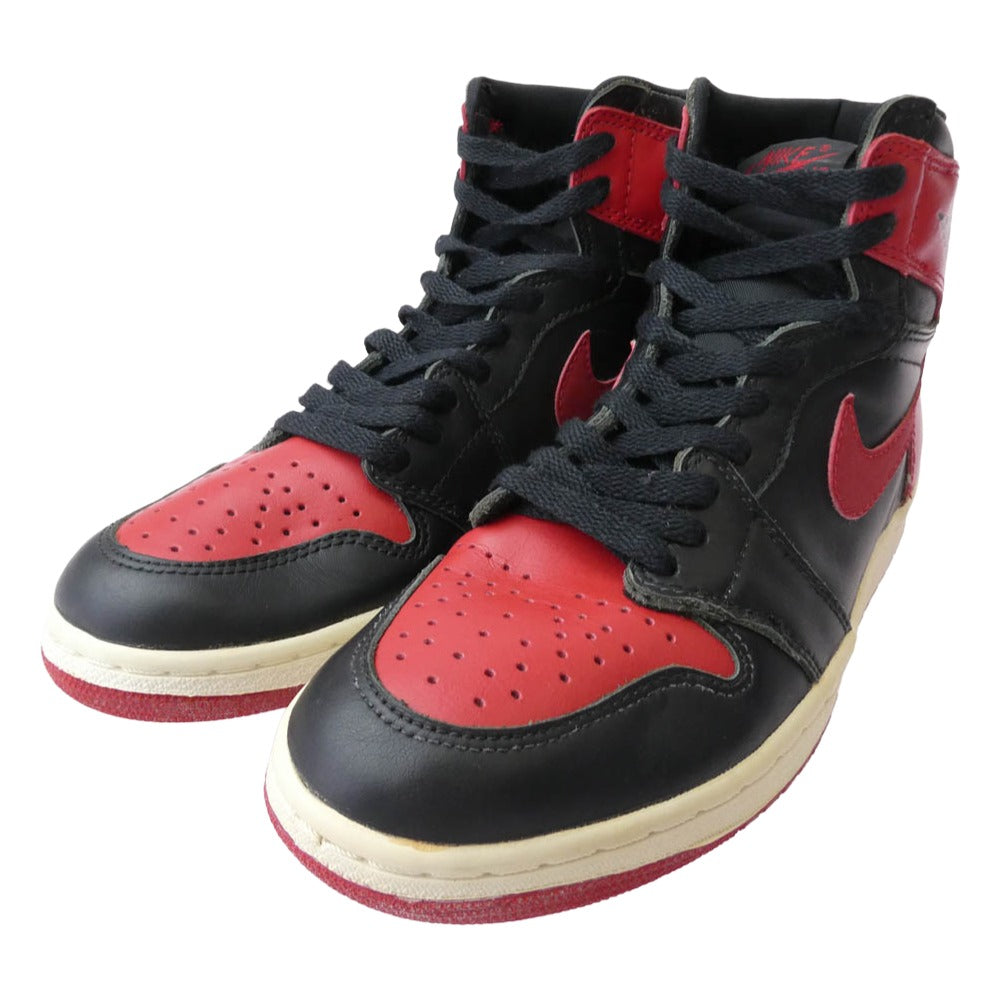 NIKE ナイキ 130207-061 94年製 AIR JORDAN 1 HIGH Bred AJ1 エアジョーダン ハイ ブレッド ハイカット スニーカー ブラック系 レッド系 27cm【中古】
