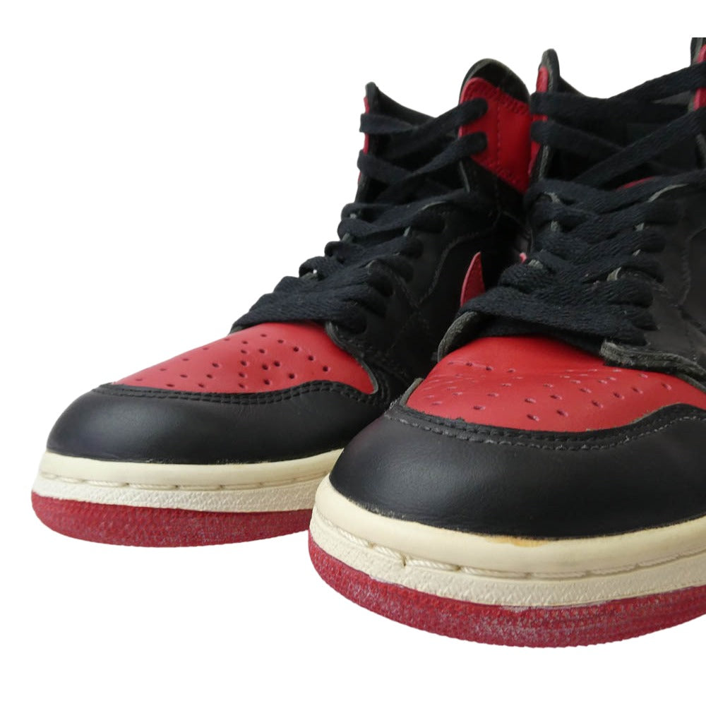 NIKE ナイキ 130207-061 94年製 AIR JORDAN 1 HIGH Bred AJ1 エアジョーダン ハイ ブレッド ハイカット スニーカー ブラック系 レッド系 27cm【中古】