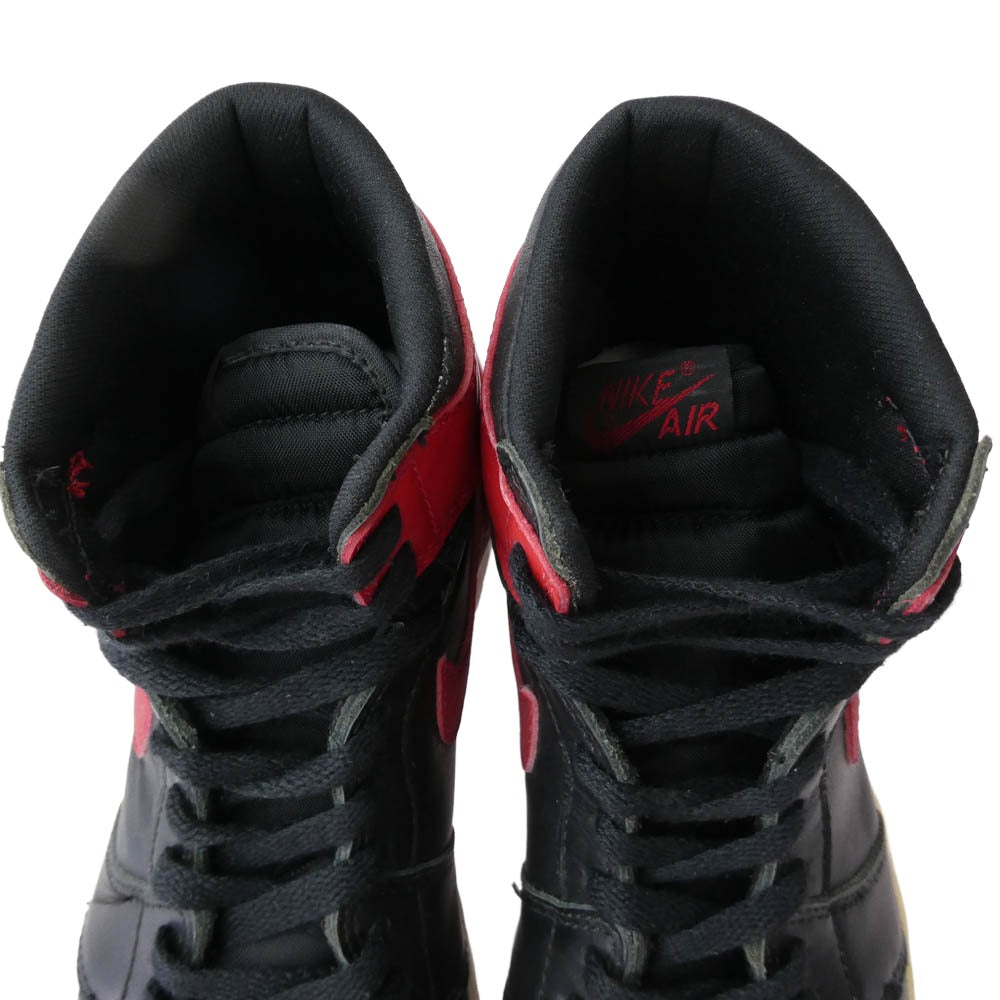 NIKE ナイキ 130207-061 94年製 AIR JORDAN 1 HIGH Bred AJ1 エアジョーダン ハイ ブレッド ハイカット スニーカー ブラック系 レッド系 27cm【中古】