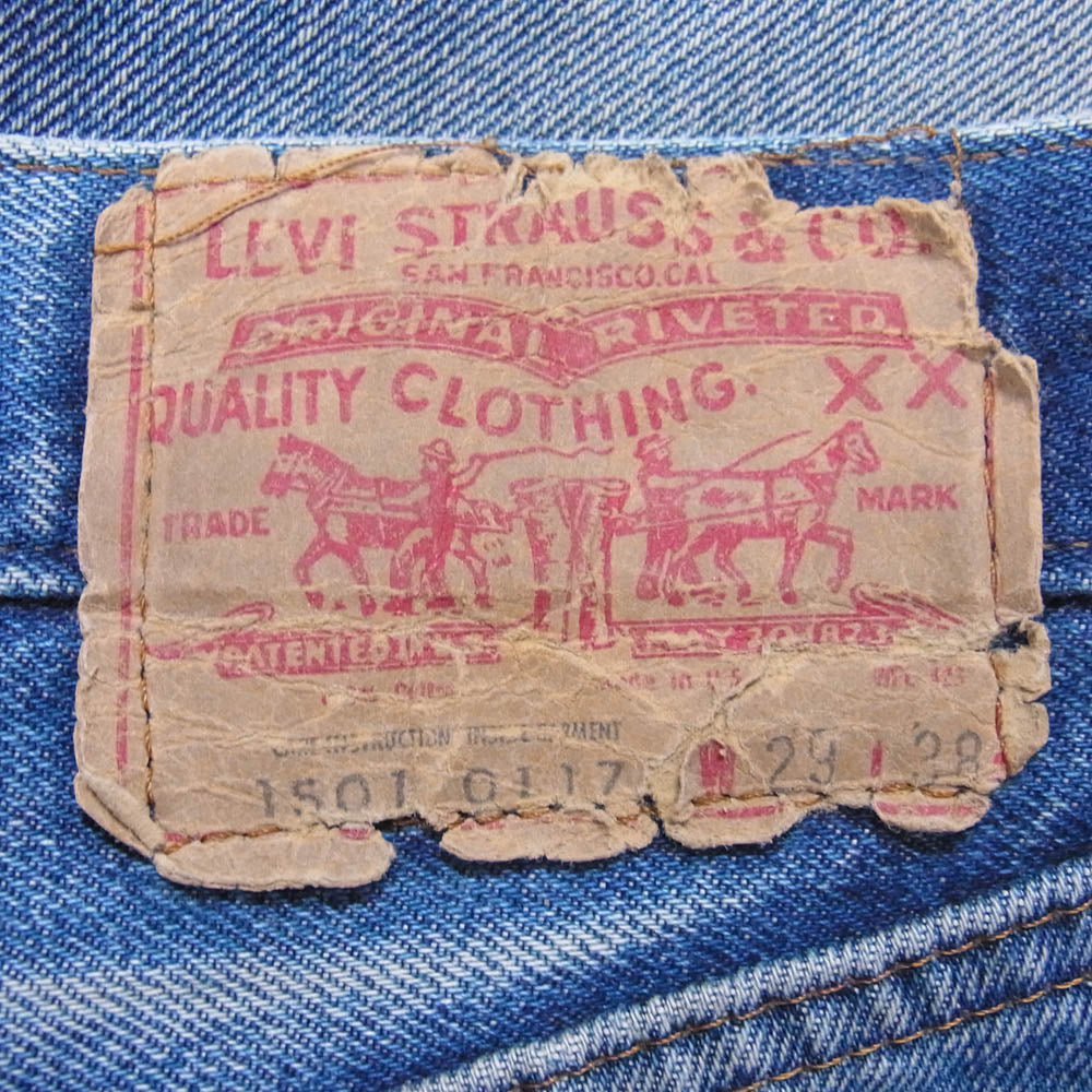 Levi's リーバイス 501 赤耳 サークルR ボタン裏刻印524 黒カンヌキ デニム パンツ ブルー系 W29L38【中古】