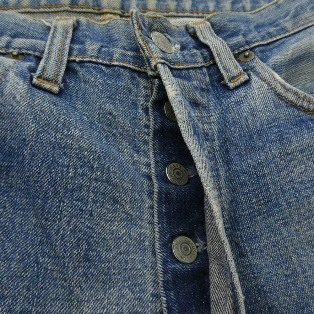 Levi's リーバイス 501 66前期 small e ボタン裏刻印6 平行ステッチ デニム パンツ インディゴブルー系 表記無し【中古】