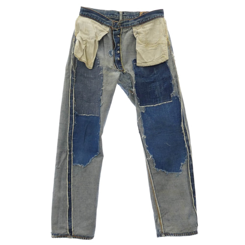 Levi's リーバイス 501 66前期 BIG E ボタン裏刻印6 平行ステッチ デニム パンツ インディゴブルー系 表記無し【中古】