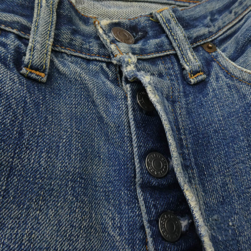 Levi's リーバイス 501 66前期 BIG E ボタン裏刻印6 平行ステッチ デニム パンツ インディゴブルー系 表記無し【中古】