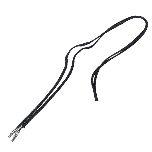 CHROME HEARTS クロムハーツ（原本無） LEATHER BRAID スクロール レザー ブレード シルバー ネックレス ブラック系 シルバー系【中古】