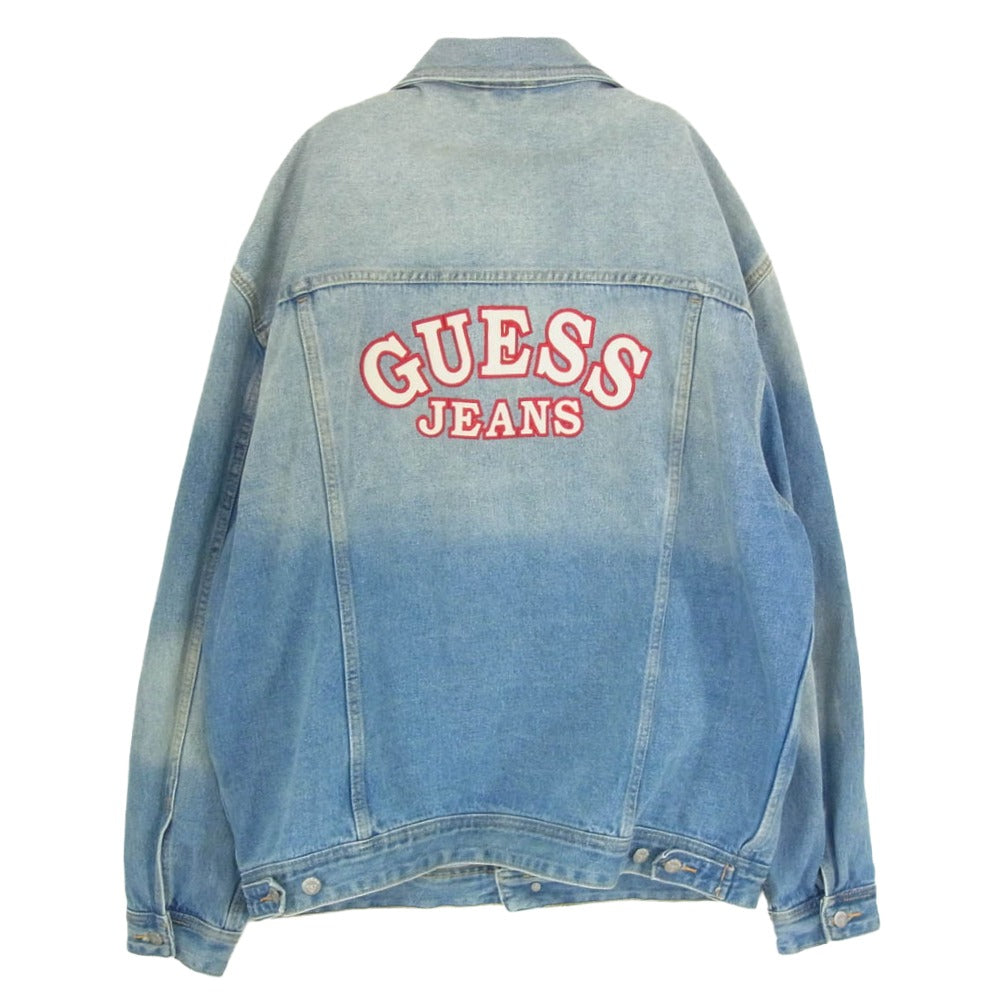 Guess ゲス M73XN1R2IB5 1981 OVERSIZED DENIM JACKET バック ロゴワッペン オーバーサイズ デニムジャケット インディゴブルー系 XL【美品】【中古】