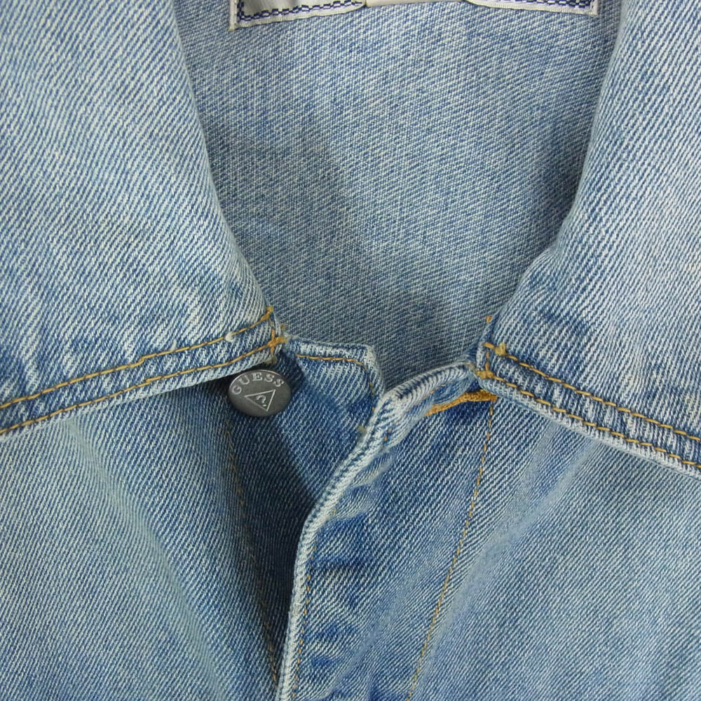 Guess ゲス M73XN1R2IB5 1981 OVERSIZED DENIM JACKET バック ロゴワッペン オーバーサイズ デニムジャケット インディゴブルー系 XL【美品】【中古】