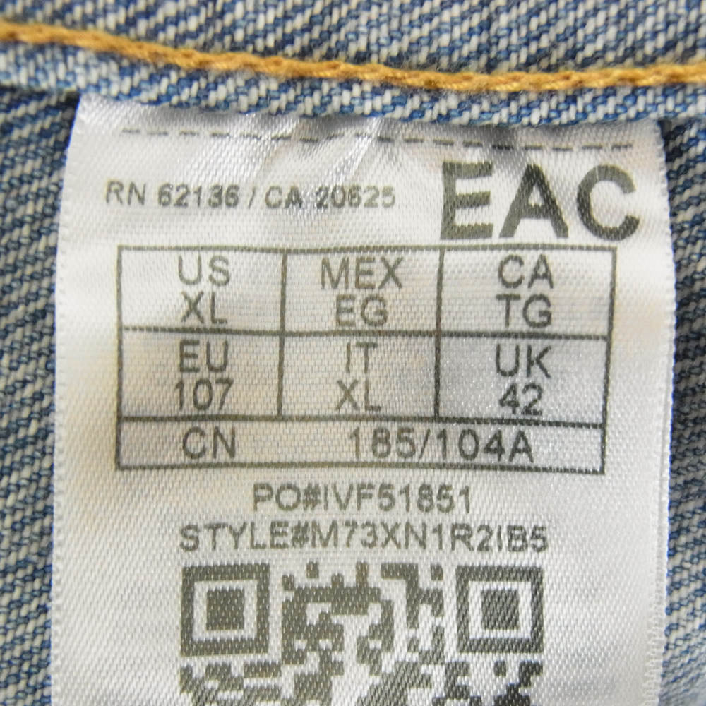 Guess ゲス M73XN1R2IB5 1981 OVERSIZED DENIM JACKET バック ロゴワッペン オーバーサイズ デニムジャケット インディゴブルー系 XL【美品】【中古】