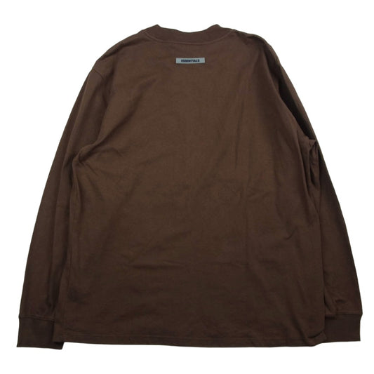 FEAR OF GOD フィアオブゴッド ESSENTIALS エッセンシャルズ ラバーロゴ 長袖Tシャツ ブラウン系 L【中古】