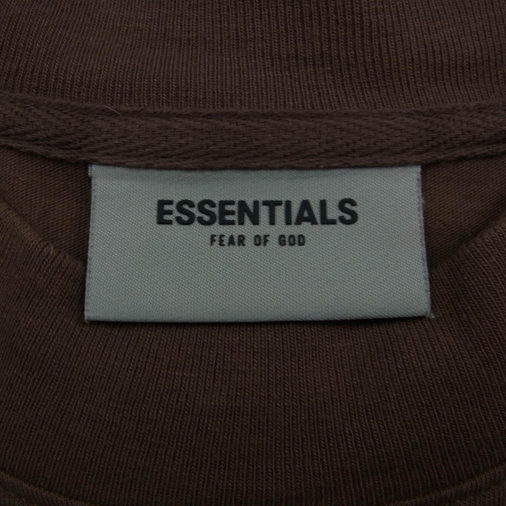 FEAR OF GOD フィアオブゴッド ESSENTIALS エッセンシャルズ ラバーロゴ 長袖Tシャツ ブラウン系 L【中古】