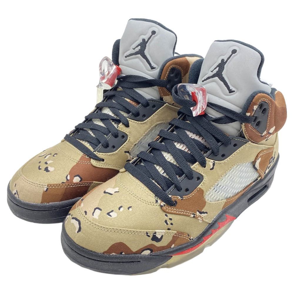 Supreme シュプリーム 824371-201 Air Jordan 5 Retro Desert Camo エアジョーダン 5 レトロ デザート カモ ハイカット スニーカー ベージュ系 ブラウン系 27cm【美品】【中古】
