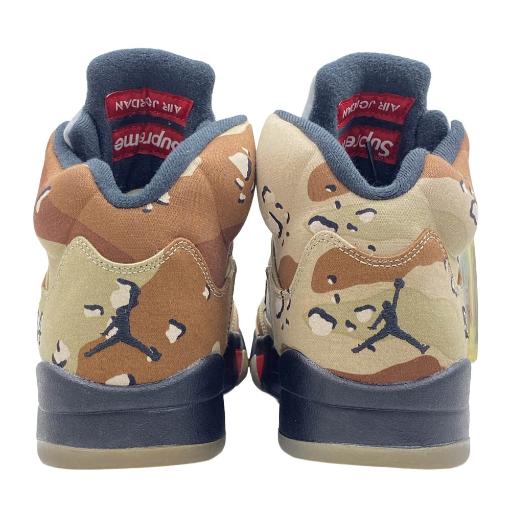 Supreme シュプリーム 824371-201 Air Jordan 5 Retro Desert Camo エアジョーダン 5 レトロ デザート カモ ハイカット スニーカー ベージュ系 ブラウン系 27cm【美品】【中古】